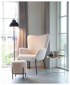 Biele kreslo ušiak z umelej kožušiny House Nordic Glasgow