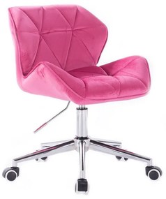 LuxuryForm DESIGN Stolička MILANO VELUR na striebornej podstave s kolieskami - ružová