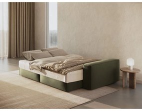 Zelená zamatová rozkladacia/s úložným priestorom pohovka 247 cm Jodie – Micadoni