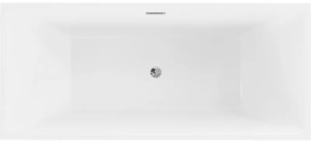 Mexen Lita, voľne stojaca vaňa 170 x 75 cm, biela, chrómový prepad, 52121707500-01