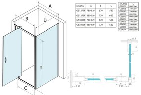 Gelco Gelco, SIGMA SIMPLY obdĺžniková sprchová zástena pivot dvere 900x700mm L/P varianta, číre sklo, GS1296GS3170