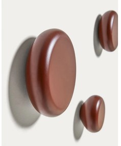 Červené nástenné drevené háčiky v súprave 3 ks Nadue – Kave Home