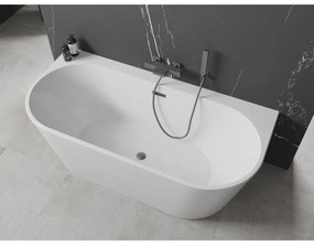 Mexen Oval+, voľne stojaca vaňa ku stene 170 x 80 cm, biela lesklá, brúsený grafit prepad, 52681708000-66