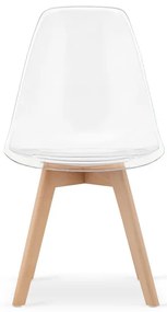 Set dvoch jedálenských stoličiek KITO priesvitné / naturálne nohy (2 ks)