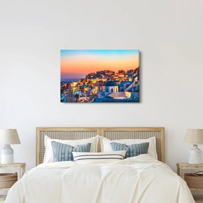 Obraz - Santorini pri zotmení (90x60 cm)