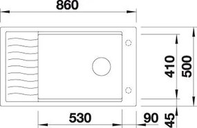 Granitový drez Blanco ELON XL 8 S biela s excentrom a mřížkou