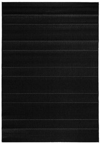 Hanse Home, Kusový koberec Sunshine 102030 Schwarz – na von aj na doma, 200x290, čierna, chodba / predsieň