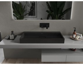 Mexen Ava, umývadlo na dosku z konglomerátu B/O 90 x 46 cm, čierna matná, 23019070