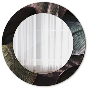 Okrúhle ozdobné zrkadlo Tmavé tropické listy fi 50 cm