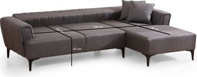 Rohová sedací souprava Hamlet 270 cm tmavě šedá pravá