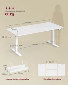 Elektrický pracovný stôl LSD148WZ02