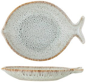 Modrý/béžový servírovací tanier z kameniny Fleur – Bloomingville