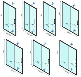 Rea Rapid Slide, 3-stenový sprchovací kút 140 (dvere) x 100 (stena) x 100 (stena) x 195 cm, 6mm číre sklo, zlatý lesklý profil, KPL-09430