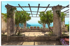 Obraz na plátne - Staroveká záhrada na morskom pobreží 1249A (100x70 cm)