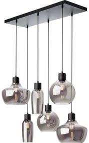 Redo 01-4047 - Luster na lanku ATLANTIS 6xE27/42W/230V čierna