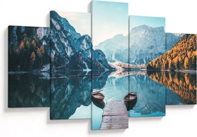 Obraz - Lode na jazere Braies (150x105 cm)