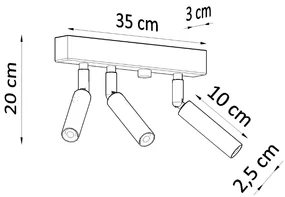 Bodové svietidlo Eyetech, 3x biele kovové tienidlo, (možnosť polohovania)