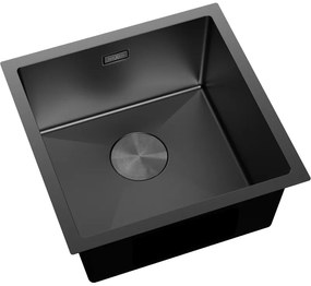 Mexen Trixo, 1-komorový nerezový drez 440 x 440 mm, čierna, 6413441000-70