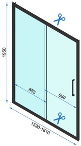 Rea Rapid Slide, 3-stenový sprchovací kút 110 (dvere) x 80 (stena) x 80 (stena) x 195 cm, 6mm číre sklo, zlatý lesklý profil, KPL-09419