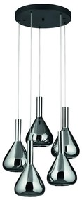 Čierne LED závesné svietidlo so skleneným tienidlom ø 55 cm Cipera – CINQUE