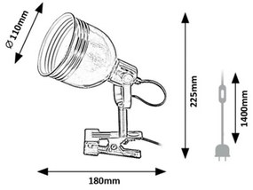 Rabalux 3093 stolná lampa s klipom