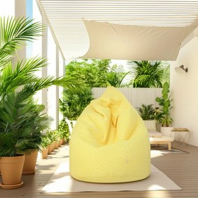 Sedací vak Meander bielo-žltý