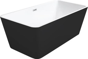Besco Akrylátová voľne stojaca vaňa Evita BW 160x80 BESCO-Typ výpuste: Click-Clack s prepadom, grafit, BESCO-Rozmery: 160x80, BESCO-Farba: Biela/čier…