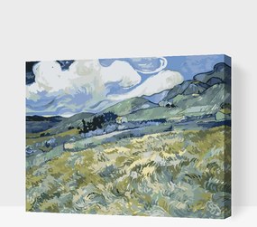 Gario Maľovanie podľa čísel Vincent van Gogh Pšeničné polia a hory Rozmery: 100 x 80 cm, Rámovanie: S vnútorným rámom