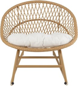 Béžové ratanové hojdacie kresielko Zayo Beige - 118*82*78 cm
