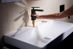 Hansgrohe Tecturis E, páková umývadlová batéria 110 s ručnou sprchou Bidette, čierna matná, HAN-73210670