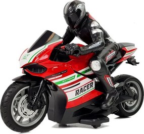 LEAN Toys Športový motocykel na diaľkové ovládanie 2.4G dosah 35 m červený