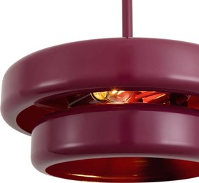 Retro závesná lampa slivková s kovovým tienidlom - Ophelia