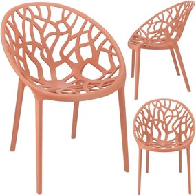 Dekorstudio Plastová dizajnová stolička ALBERO koralová