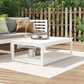 Záhradný stolík biely 121x82,5x45 cm borovicový masív 824149