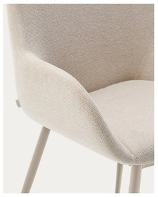 Krémovobiele čalúnené jedálenské kreslo Konna – Kave Home