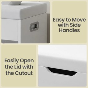 Úložná lavička s vankúšom, čalúnené sedenie na topánky, 30 x 80 x 44 cm, biela