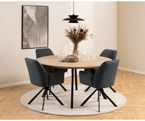 Tmavosivé čalúnené jedálenské kreslá v súprave s podrúčkami 2 ks Glenda – Actona