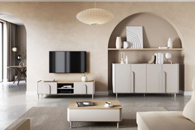 Konferenčný stolík Amilio 100 cm so zásuvkami - kašmírová / olejovaný dub