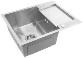 Rea Paul, 1-komorový oceľový drez 600x480x185 mm, brúsená oceľ, ZLE-06009
