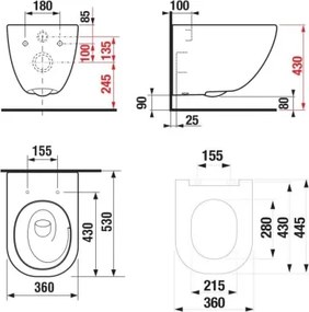Závesné WC + sedátko MIO + tlačidlo DUAL + podomietkový modul + podložka