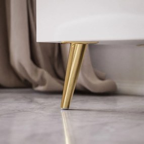 KOMODA SANTINO 4D BIELY LESK + ZLATÉ NOŽIČKY 158 cm