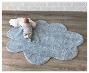 Svetlomodrý prateľný ručne tkaný bavlnený detský koberec 110x170 cm Puffy Dream – Lorena Canals