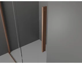 Mexen Velar, sprchový kút s posuvnými dverami 110 x 80 cm, 8mm šedé sklo, medená matná, 871-110-080-41-65