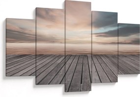 Obraz - Mólo pri západe slnka (150x105 cm)