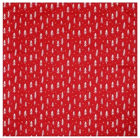 Obrus ​​červený - vianočný vzor, ​​100% polyester, 80 x 80 cm.