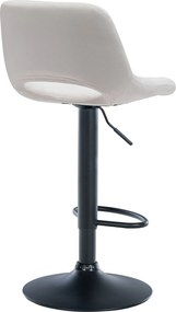 Barová stolička Camden - zamat, čierny rám - Krémová