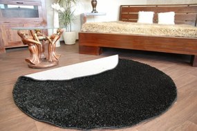 Guľatý koberec SHAGGY HIZA 5 cm čierny
