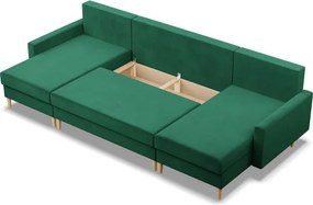 Sedacia súprava BLANK Elegant v tvare U fľaškovo zelená