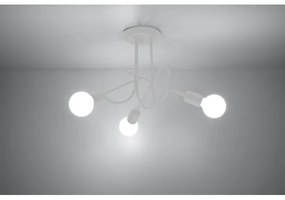 Sollux SL.1431 - Prisadený luster LOOP 3xE27/15W/230V biela