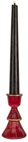 Červený sklenený svietnik v tvare stromčeka na úzku sviečku - Ø 6*10 cm